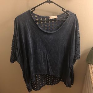Oversized blue wash top!